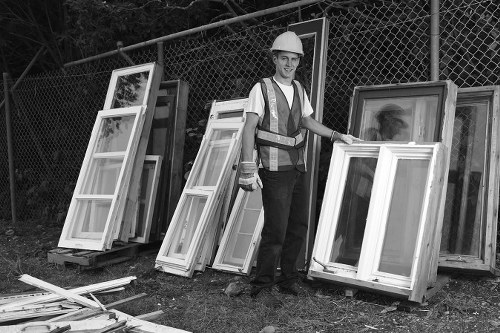 Professional office clearance team in action